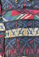 VINTAGE ABSTRACT KNITTED JUMPER FUNKY PATTERNED SWEATER