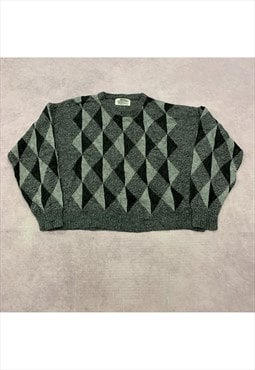 Vintage abstract knitted jumper Women's XXXL