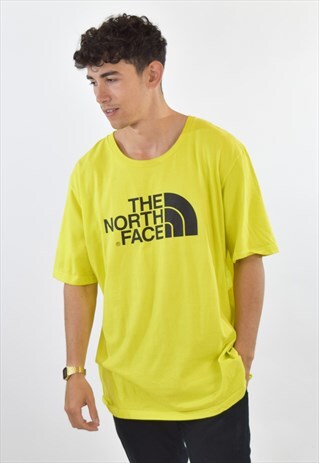 VINTAGE 90S YELLOW THE NORTH FACE CREW NECK T SHIRT