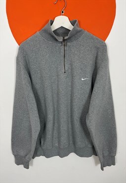 Nike 1/4 Zip Sweatshirt Grey Large