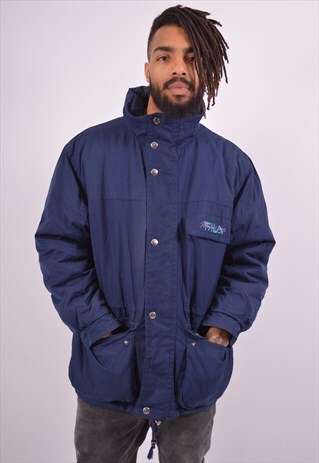VINTAGE FILA WINDBREAKER JACKET NAVY BLUE