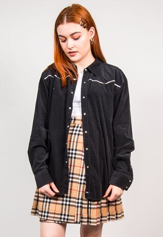 VINTAGE 90'S BLACK CORD SHIRT