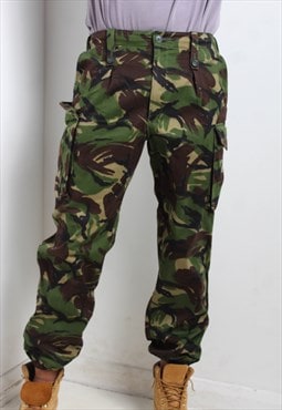 Vintage Camo Camouflage Cargo Trousers Green