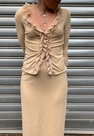 VINTAGE 80S MOSCHINO TOP WITH ROUCHES