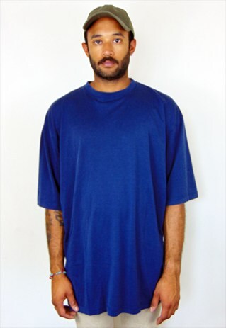 90S CLASSIC SPORTSWEAR BLUE SILK BLEND SHORT SLEEVE TEE XXL