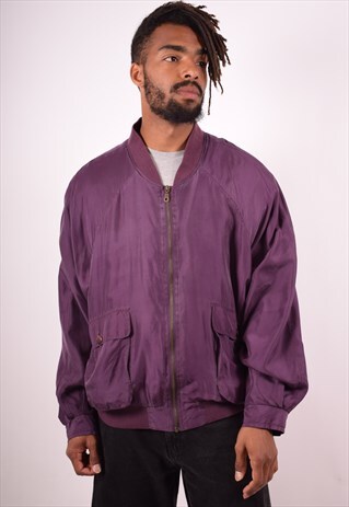 MENS VINTAGE BOMBER JACKET LARGE PURPLE 90S
