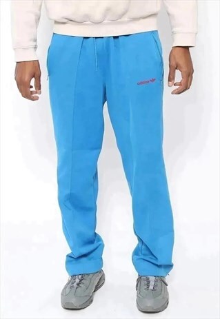 VINTAGE ADIDAS LOGO 3 STRIPE TRACK BOTTOMS BLUE