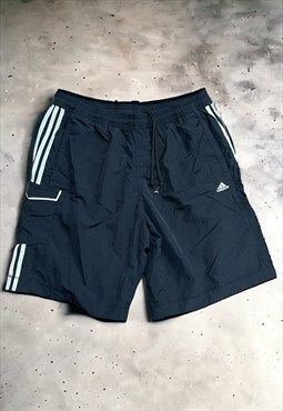 Vintage Y2K Black Adidas Cargo Swimming Shorts