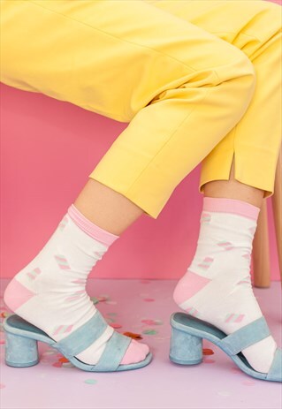 WHITE ALL OVER POPSICLE COTTON SOCKS