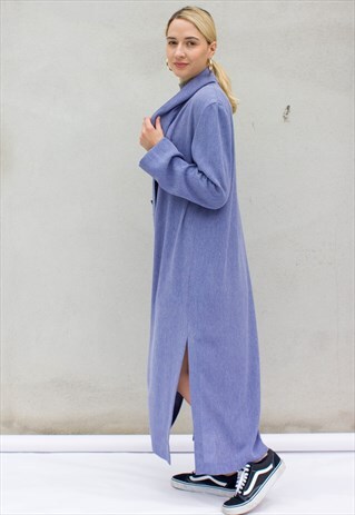 VINTAGE OVERSIZED BLUE WATERFALL DUSTER COAT
