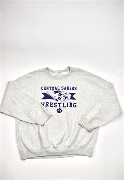 Vintage 90s Gildan Grey Graphic  Sweatshirt