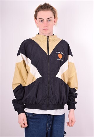 CHAMPION MENS VINTAGE WATERPROOF JACKET LARGE BLACK 90'S