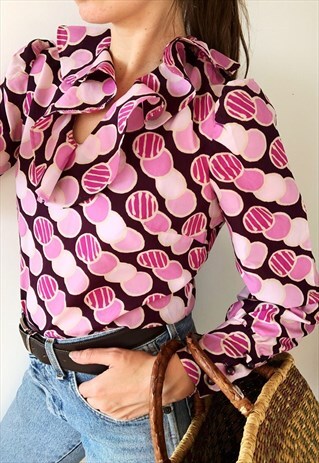 RARE VINTAGE 30S PARISIAN LUXE HANDMADE BLOUSE TOP