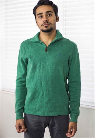 VINTAGE POLO RALPH LAUREN JUMPER SWEATER LOGO 90S S 16.2