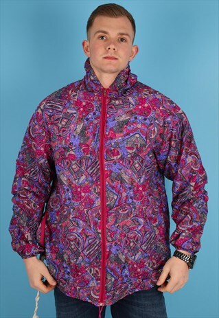 VINTAGE WINDBREAKER JACKET IN MULTI NJ745