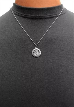 30" 925 Sterling Silver Saint Christopher Necklace Chain
