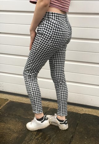 WOMENS FRENCH CONNECTION JEANS GINGHAM CHECKED TROUSERS