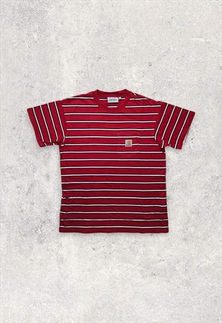 Carhartt WIP Striped T-Shirt Red. 
