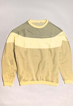 O'hare yellow panelled '80s oversized fit sweater