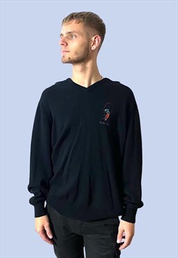 Vintage Sweatershop V-Neck Embroidered Sweatshirt