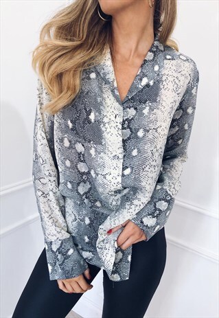 AMARA CHIFFON SHIRT - SNAKEPRINT
