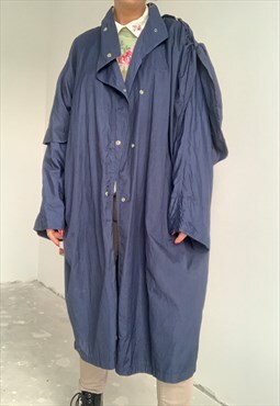 Vintage Navy Blue Oversized Hooked Parka