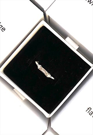 SILVER DAINTY WHITE BAGUETTE CUBIC ZIRCONIA RING