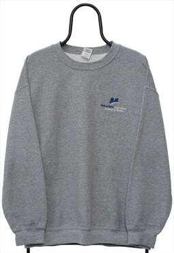 Vintage Mastery Charter Embroidered Grey Sweatshirt Mens