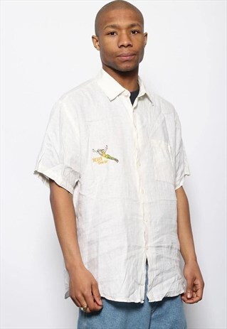 VINTAGE CASTELBAJAC EMBROIDERED PETER PAN SHIRT BEIGE