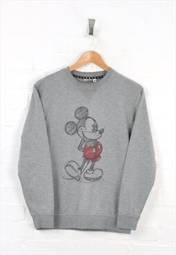 Vintage Mickey Mouse Disney Sweater Grey Small