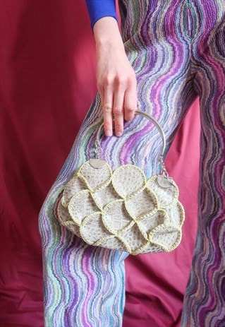 VINTAGE 90S EMBOSSED FAKE CROC AND CROCKET MINI BAG