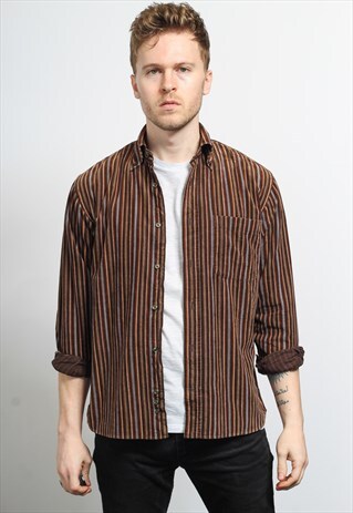 VINTAGE CORDUROY CORD STRIPED SHIRT