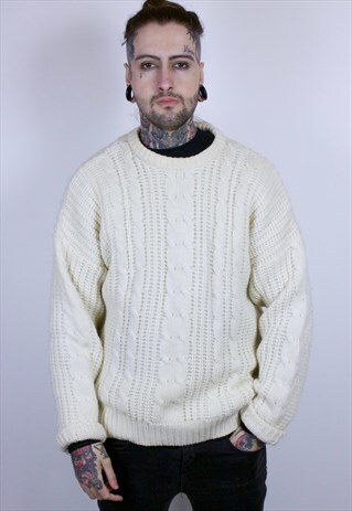 VINTAGE GUERNSEY WOOLENS CHUNKY KNIT JUMPER