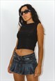 00S VINTAGE GLITTERING STRETCHY BLACK TANK TOP
