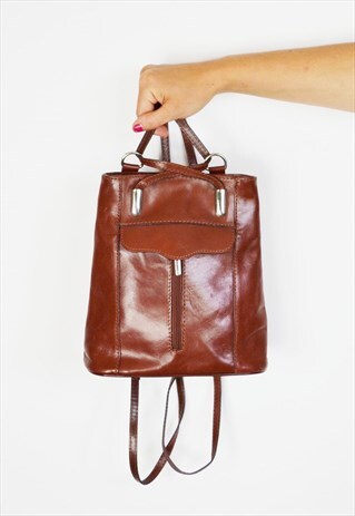 BROWN LEATHER RUCKSACK BAG