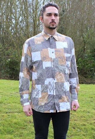 VINTAGE 80S ART NERD SHIRT - MEDIUM / LARGE