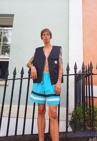 VINTAGE 90'S BLUE STRIPE SHORTS