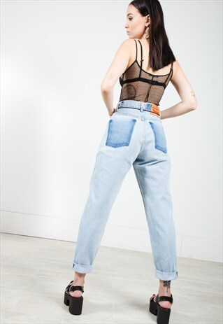 VINTAGE 80S REWORKED LEVI'S BOYFRIEND JEANS MID WASH / 0219