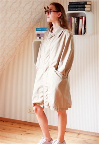 BEIGE LIGHT BROWN SHORT RAINCOAT