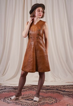70's Leather Mini Dress
