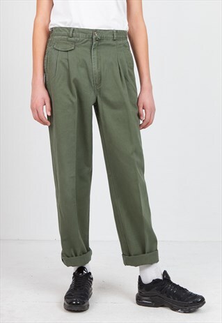 VINTAGE GREEN CHIORI TROUSERS BOTTOMS