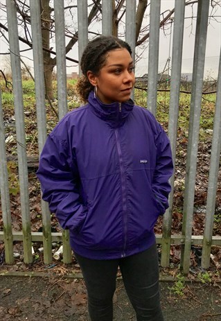 VINTAGE PATAGONIA ZIP THROUGH PURPLE HIKING JACKET COAT