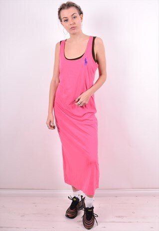 POLO RALPH LAUREN WOMENS VINTAGE DRESS MEDIUM PINK 90'S