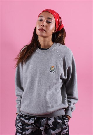 GREY CHAPS RALPH LAUREN CREST EMBROIDERED SWEATSHIRT