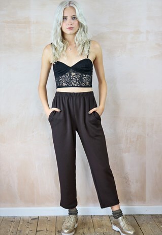 HOT CHOC BROWN CROP TROUSERS