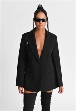 Black utility blazer