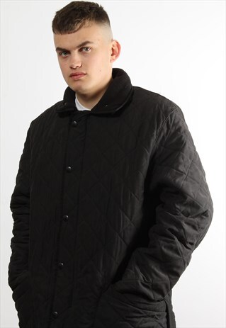 VINTAGE BARBOUR QUILTED COAT IN BLACK