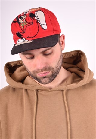 DISNEY MENS VINTAGE CAP ONE SIZE RED 90'S