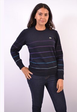 Vintage Lacoste Jumper Sweater Stripes Navy Blue