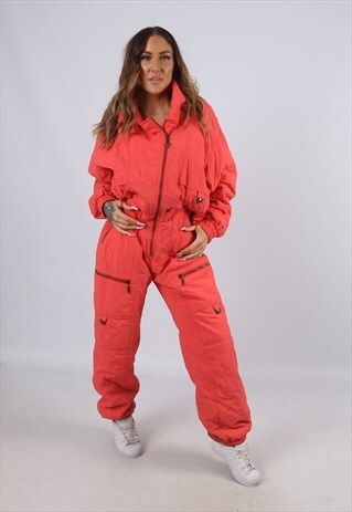 VINTAGE FULL SKI SUIT SNOW SPORTS UK 14 - 16 L / XL (EL2H)